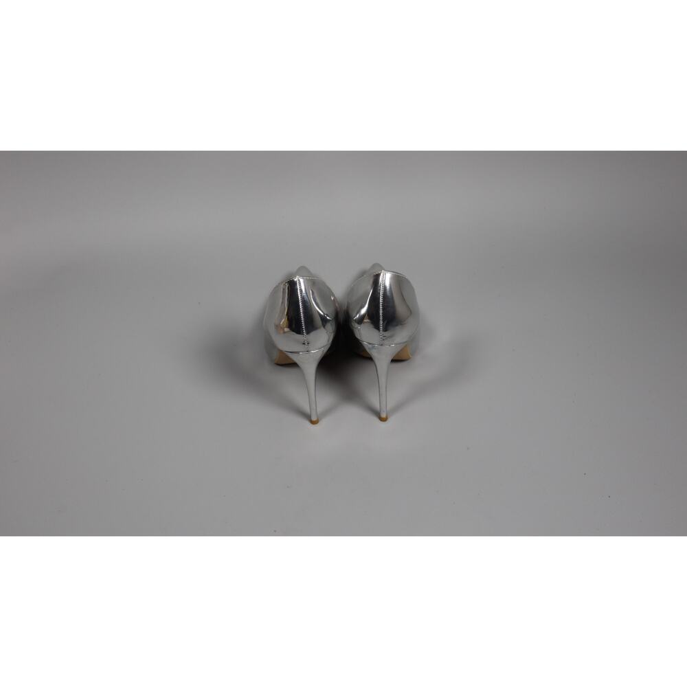 Elizabeth Lang 4.7 Inch Pumps Pointy Toe Stiletto Wedding Shoes Silver Size 8 - Picture 4 of 8